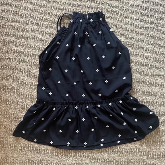 Loft Peplum Style Navy Blue Tank (Size XS) - Picture 2 of 3